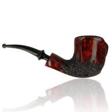 Handmade Danish freehand pipe by Erik Nørding featuring rich flame grain and plateau rim