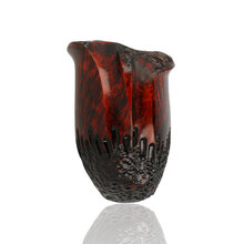 Close-up of Erik Nørding Freehand Rustic 176 with polished briar bowl and curved black acrylic stem