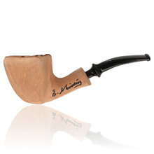 Erik Nørding Signature Smooth Natural 180 freehand briar pipe with plateau rim and black acrylic stem