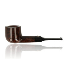 a straight pot in a dark stain