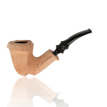 Erik Nording Signature Smooth Natural Freehand Briar Pipe 185 with plateau rim and black acrylic stem