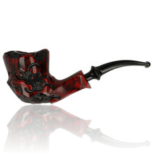 Erik Nording Freehand Special Fantasy 201 briar pipe with red and black carved finish and black acrylic stem