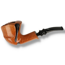 Erik Nørding Briar Line Freehand Pipe 202 with smooth natural briar finish and black decorative accents