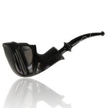 Erik Nørding Ebony Briar Line Freehand Pipe 702 with polished black finish and sculpted bowl