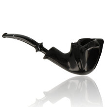 Erik Nørding Ebony Briar Line Freehand Pipe 702 with polished black finish and sculpted bowl
