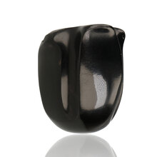 Handmade Danish briar pipe featuring ebony finish, plateau rim and black acrylic stem