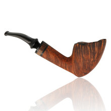 Side view of Nørding Freehand Special Extra No.3 showing tall freehand bowl and decorative briar accent ring.