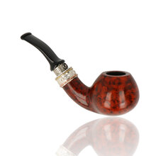 Side profile of Nørding Double Silver pipe showing decorative engraved silver bands and black acrylic stem.