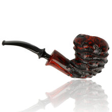 Side profile of Nørding Abstract Pipe 707 showing layered sculptural bowl design and contrast stain finish.