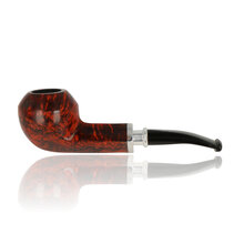 Erik Nording Valhalla 501 smooth Bulldog briar pipe with aluminium spigot mount and black acrylic stem.