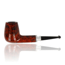 Erik Nording Valhalla 502 smooth Billiard briar pipe with aluminium spigot mount and black acrylic stem.