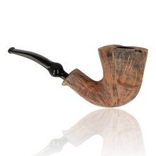 Reverse profile of the Erik Nording Signature Black Grain 196 highlighting the flowing grain, organic freehand shaping and plateau crown.