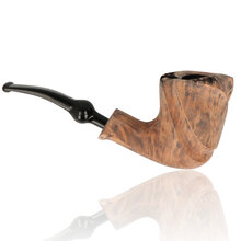 Reverse view of the Erik Nørding Signature Black Grain Freehand Briar Pipe No. 197 highlighting the sculpted shank, tall bowl and natural grain.