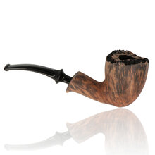 Erik Nørding Signature Black Grain Freehand Pipe 199 displaying the plateau rim, organic freehand bowl and sculpted black acrylic stem.