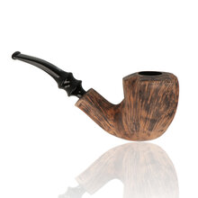 Reverse profile of the Erik Nørding Signature Black Grain Freehand Pipe 200 highlighting sweeping flame grain and elegant freehand shaping.