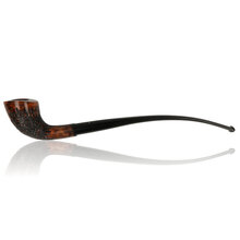 Erik Nørding Hunting Pipe 2024 Longhorn Rustic Briar Pipe supplied with presentation tube, pipe sock and information leaflet.