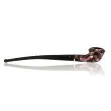 Right-side view of the Sarome Moss SP11-6403 reading pipe highlighting the glossy pink Moss finish and compact Calabash-style bowl.