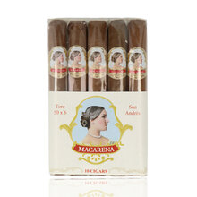 Bundle of 10 Casa Turrent Macarena Toro cigars in original packaging showing the 6 x 50 Toro vitola and San Andrés wrapper.