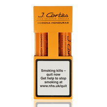J. Cortès Orange High Class Corona Honduran gift box containing two cigars in a bright orange sliding presentation pack.