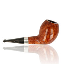 Northern Briars G4 Devil's Anse Premier NB-286 smooth briar pipe showing right profile with polished grain and sterling silver mount.