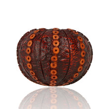 Close-up of the Northern Briars Sea Urchin NB-292 bowl showing the intricate hand-carved sea urchin texture and rich dark tan finish.