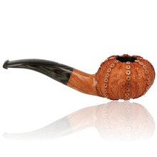 Reverse view of the Northern Briars NB-290 Light Tan Sea Urchin pipe highlighting the sculpted bowl, warm natural finish and flowing Cumberland stem.