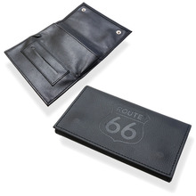 Route 66 Leather Effect Budget Hand Rolling Tobacco Pouch (Black)