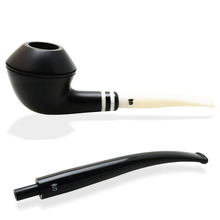 Stanwell Black & White 406 Rhodesian Unfiltered Briar Pipe (Dual Stem)