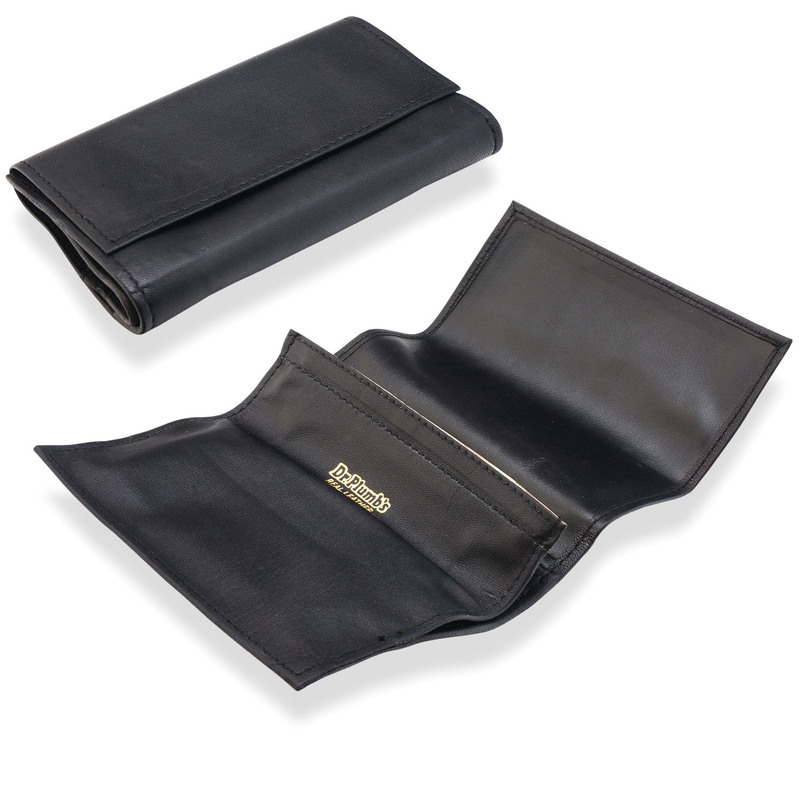 dr plumb tobacco pouches Dr Plumbs Black Leather Roll Up Pipe Tobacco Pouch P25516