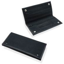 Budget Nylon Hand Rolling Tobacco Pouch Double Wallet (P4298 Black)