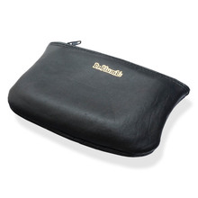 Dr Plumb Large Plain Zipped Black Leather Hand Rolling Pouch P2838/B