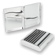 Pierre Cardin P-520 Cigarette/Cigarillo Case Black Lines 105356