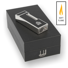 Dunhill Rollagas Palladium 'AD' Logo Black Lacquer Lighter RLR2302 (Classic Flame)