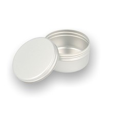 Round Satin Chrome Sealed Aluminium Tobacco Tin (Screw Top 25g)