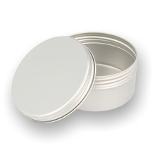 Round Satin Chrome Sealed Aluminium Tobacco Tin (Screw Top 75g)