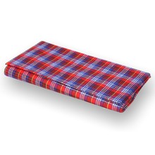 ** British Made ** Budget Tartan Tobacco Pouch Blue & Red