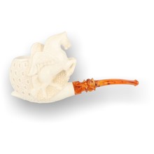 Levent Hand Carved Block Meerschaum Large Pegasus Pipe 306