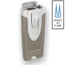 XIKAR Axia Double Flame Windproof Lighter 540GM Gunmetal and Chrome