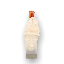 Levent Hand Carved Block Meerschaum Pipe Character Large Victorian Lady 308