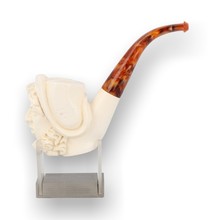 Levent Hand Carved Block Meerschaum Pipe Large Character Smoking Dutchman 304
