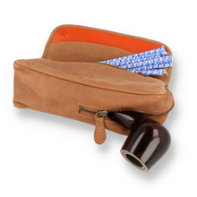 Erik Stokkebye 4th Generation Hunter Brown Suede Leather Tobacco Pouch (4GENBCME)