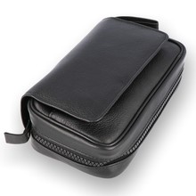 Peterson Classic Black Leather De Luxe Travel Pipe Compendium POU133