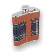 English Pewter Company Blue Tartan With Stainless Steel Hip Flask STL033