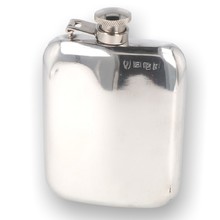 English Pewter Company 6oz Rounded Edges Pewter Hip Flask SF435CT