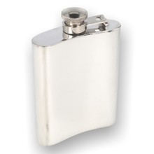 English Pewter Company 6oz Plain Polished Pewter Hip Flask SF502