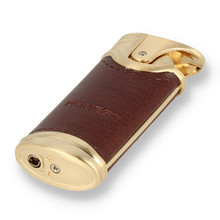Honest Thame Brown Leather and Gold Turbo Flame Lighter BCZ266-1-05