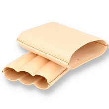 Jemar PU464/3VANA Single Light Tan Leather 3 Robusto Cigar Case