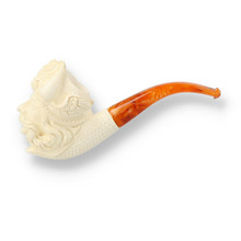 Levent Hand Carved Block Meerschaum Pipe Medium Character Mongol 210