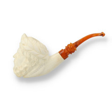 Levent Hand Carved Block Meerschaum Large Character Greco-Roman Pipe 331