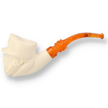 Levent Hand Carved Block Meerschaum Pipe Medium Character Fidel Castro 207